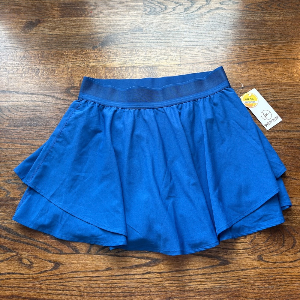90 Degree By Reflex Royal Blue Athletic Mini Skirt skort large built in shorts